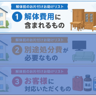 解体前のお片付けお助けリスト①｜解体費用に含まれるものをご紹介！